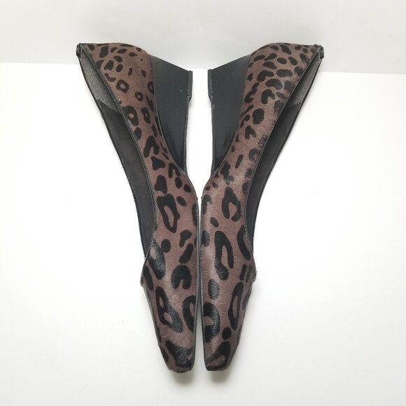 Stewart Weitzman Leopard Print Calf Skin Wedges - Picture 3 of 8